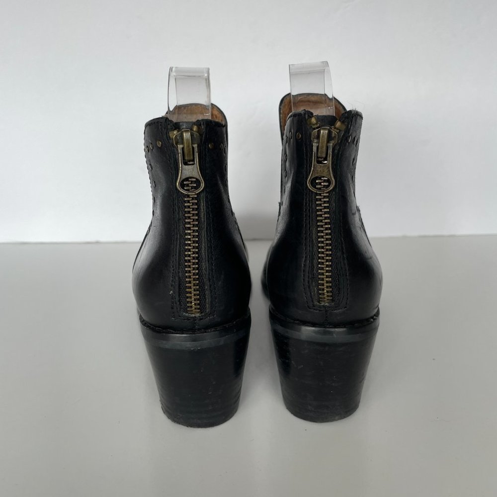 MIZ Mooz Nicole Ankle Booties Leather Studded Black 6.5 - Picture 3 of 9